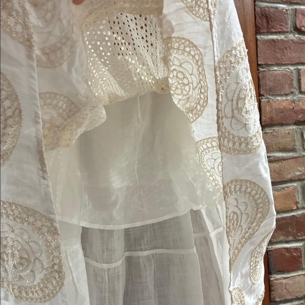 Boho Tiered Cream Maxi Skirt - Picture 6 of 8